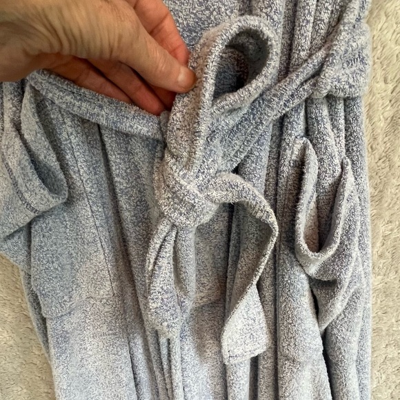 Natori Robe Pockets Mid Length Sz M Brushed Terry Front Pockets Inner Tie Belted - Picture 12 of 16